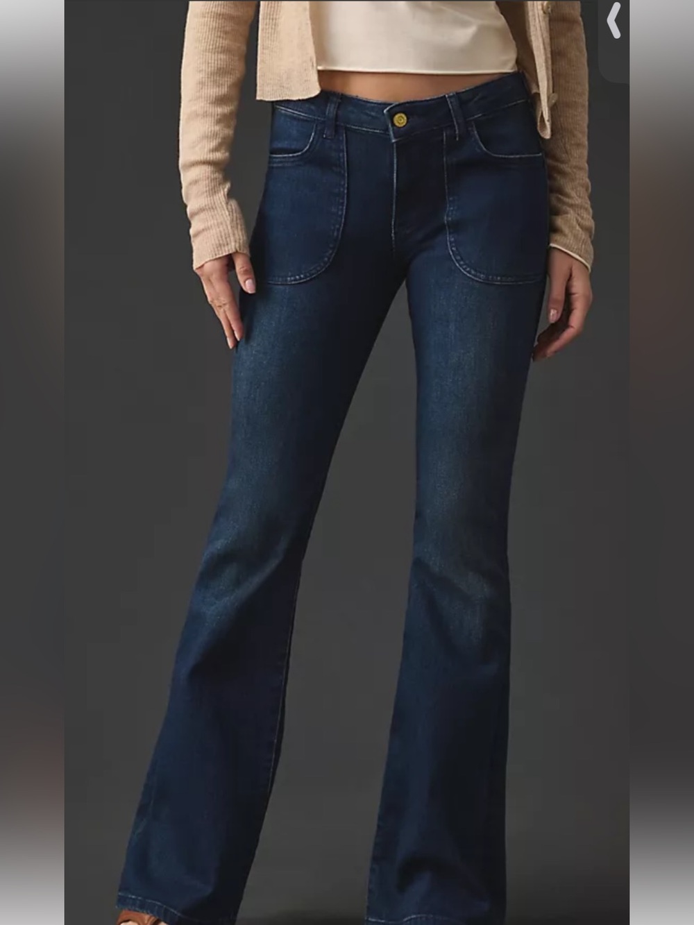 Anthropologie Pilcro Indigo Flared Jeans with Front Patch Pockets NWT